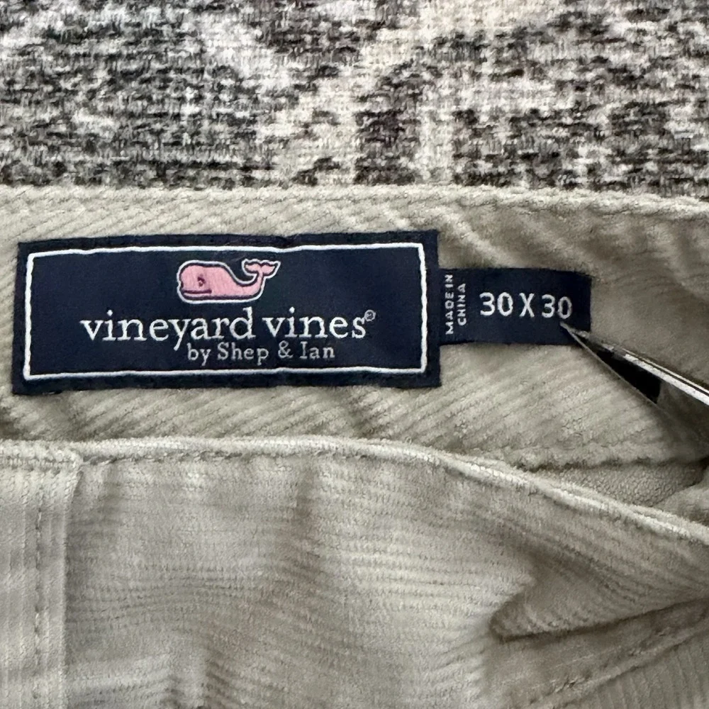 Vineyard Vines Pants Mens 30x30 Beige Corduroy Khaki Straight Leg Preppy Office